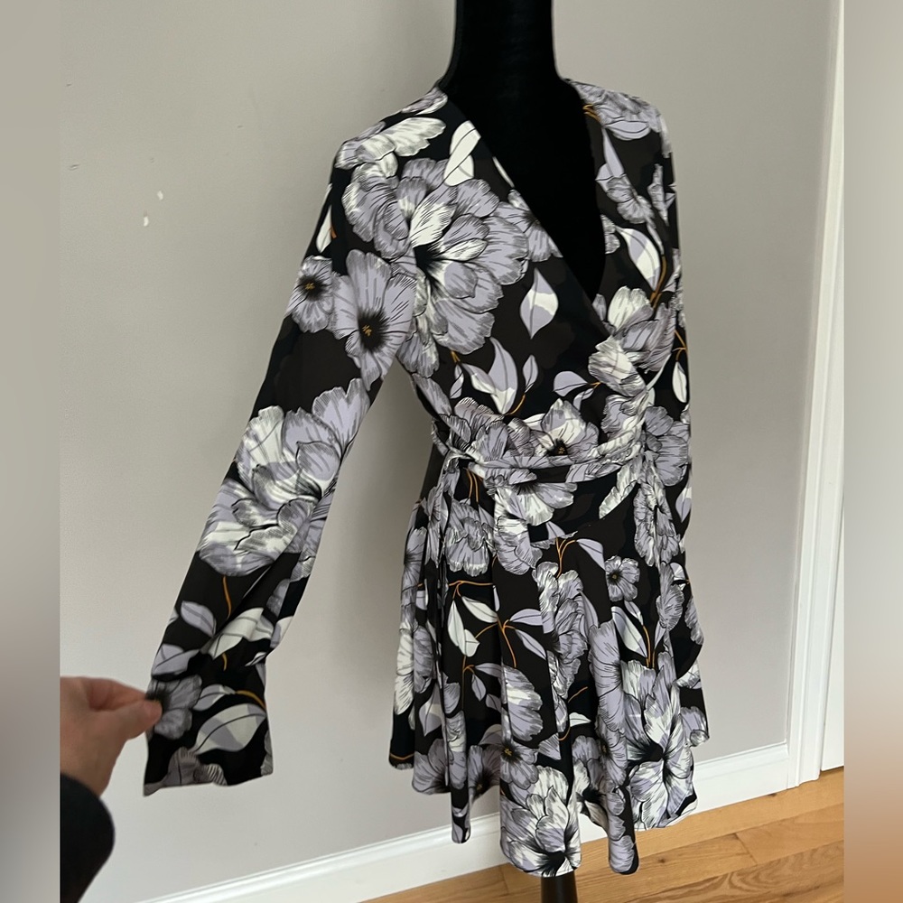 Bar Iii floral wrap dress